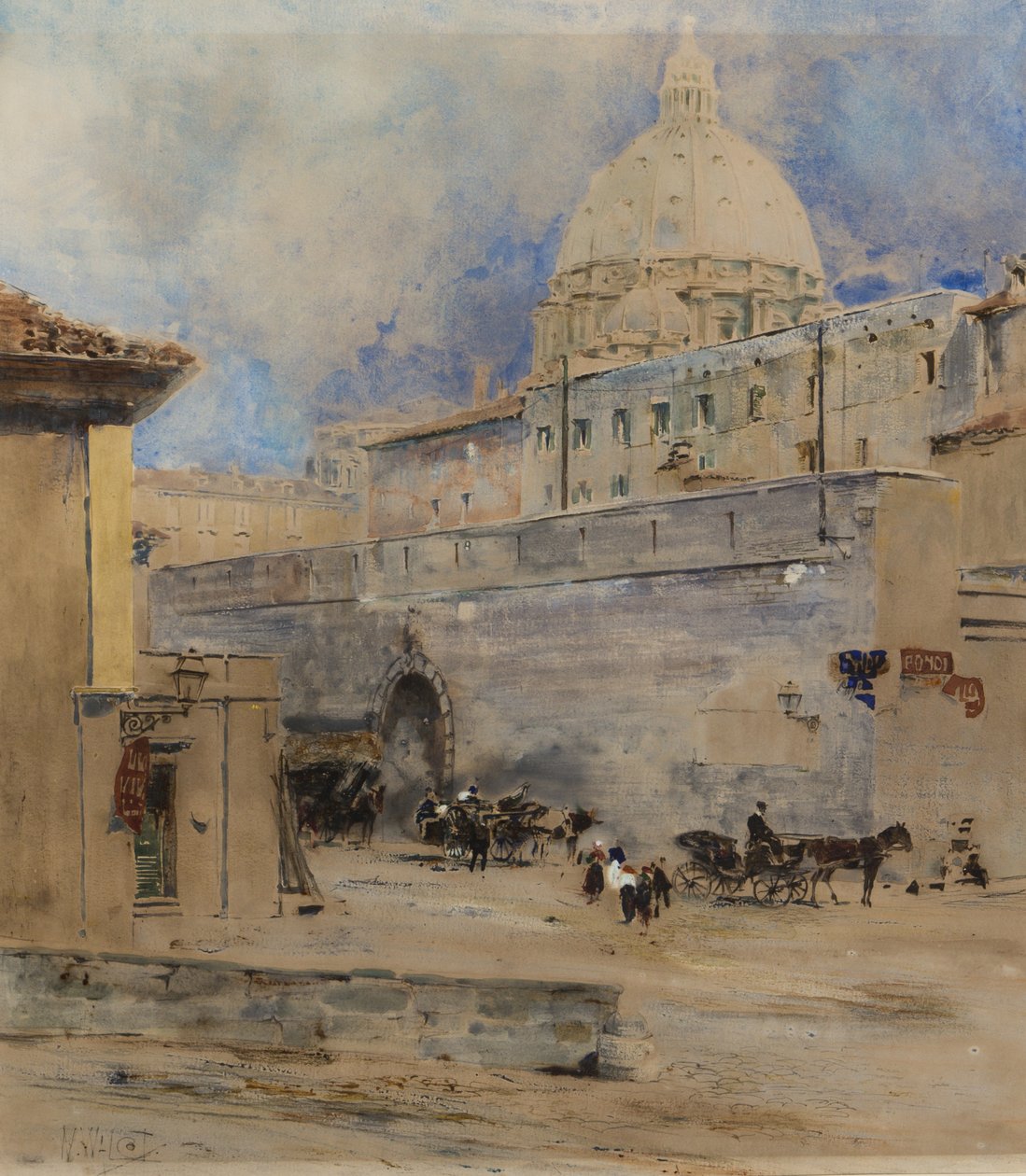 Le Vatican : le Saint-Office et le dôme de Saint-Pierre, Rome - William Walcot