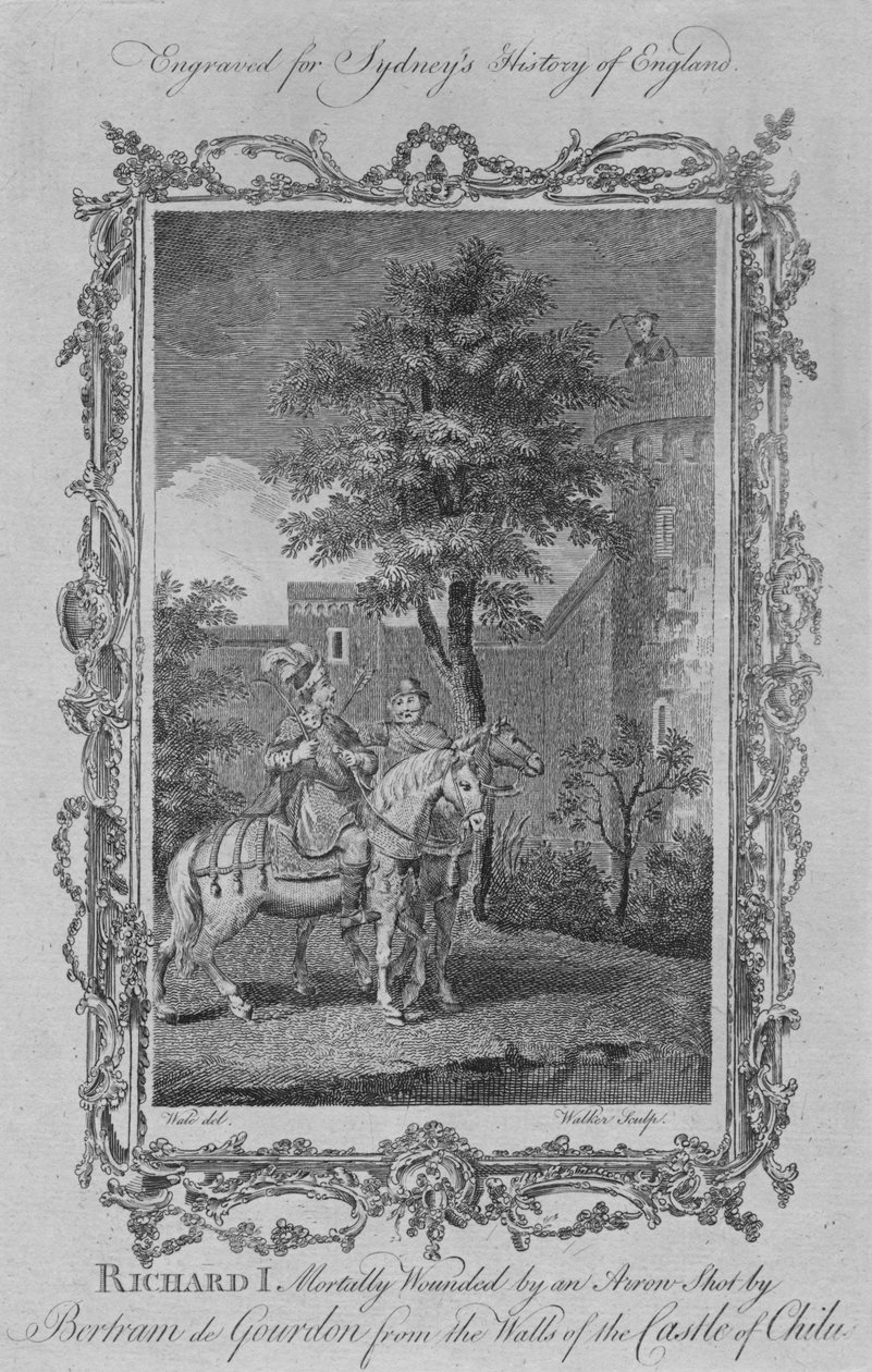 Richard Ier mortellement blessé par une flèche tirée par Bertram de Gourdon depuis les murs du château de C - William Walker