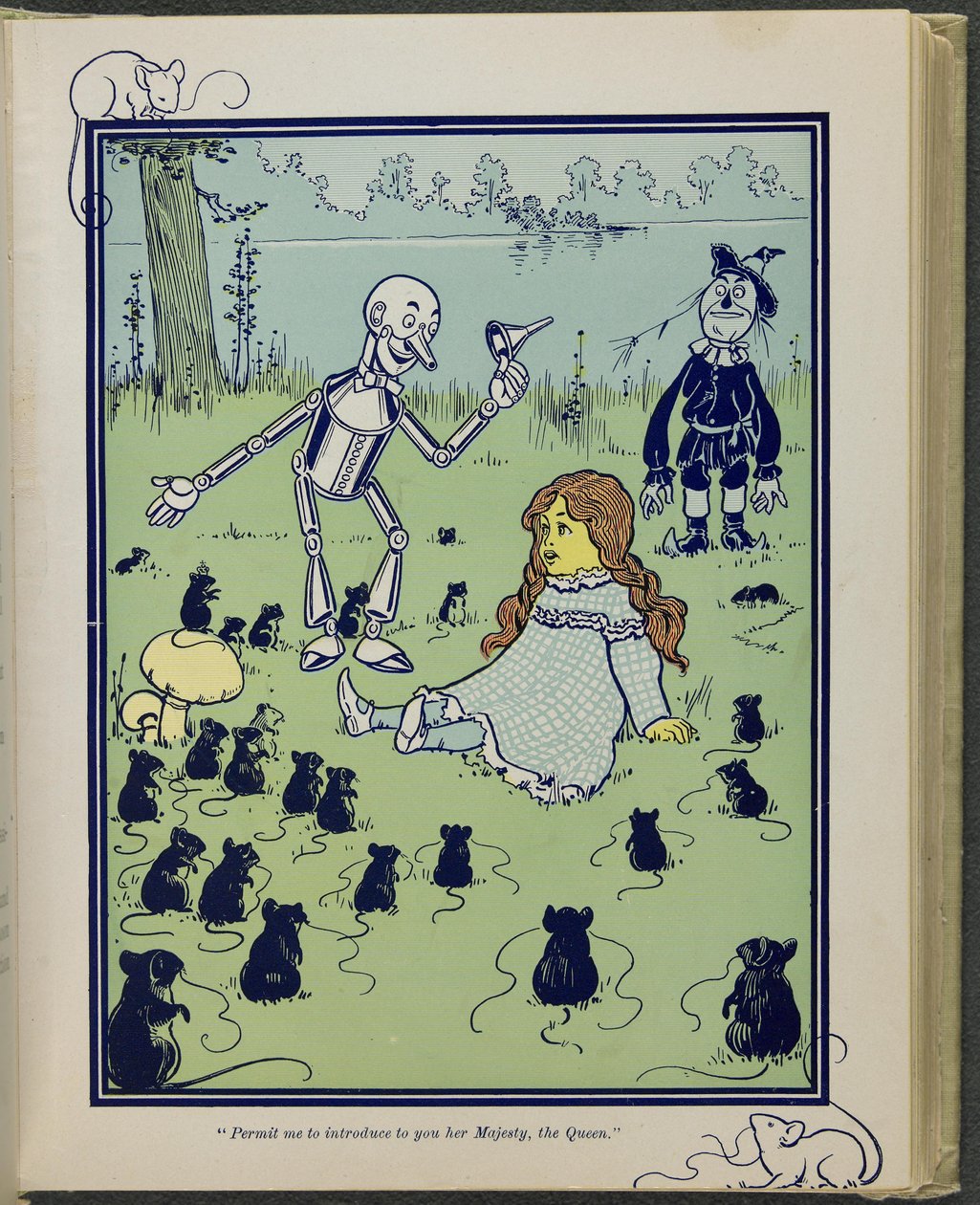 "Permettez-moi de vous présenter à sa Majesté, la Reine", illustration tirée de "Le merveilleux magicien d