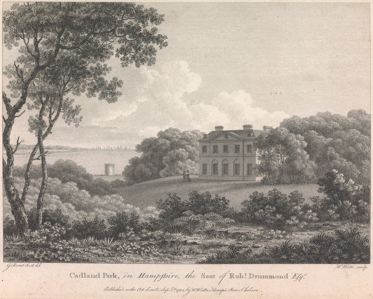 Parc de Cadland, dans le Hampshire, la résidence de Robert Drummond, Esquire - William Watts