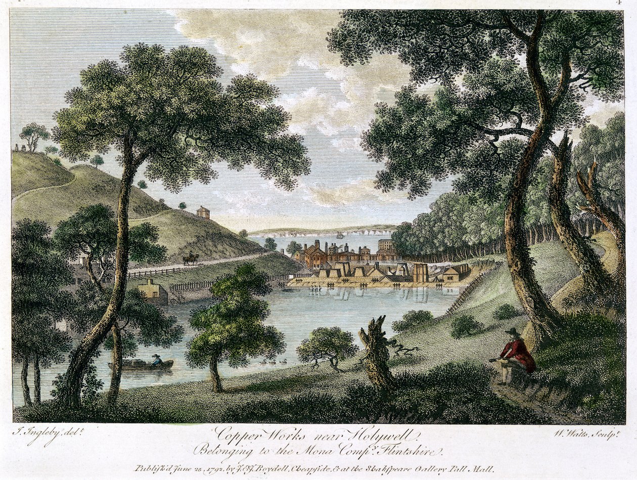 Fonderies de cuivre près de Holywell, Flintshire, Pays de Galles, appartenant à la Mona Company - William Watts
