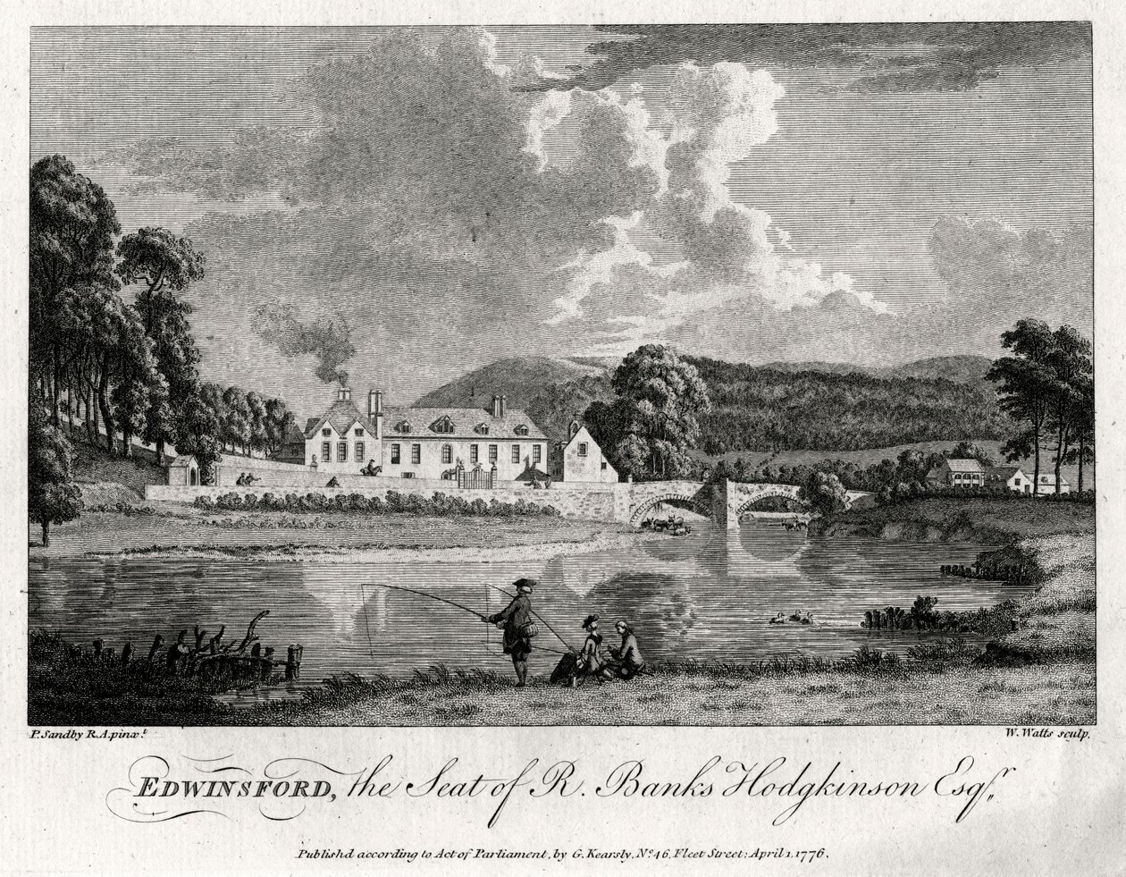 Edwinsford, la résidence de R Banks Hodgkinson Esq, Carmarthenshire - William Watts