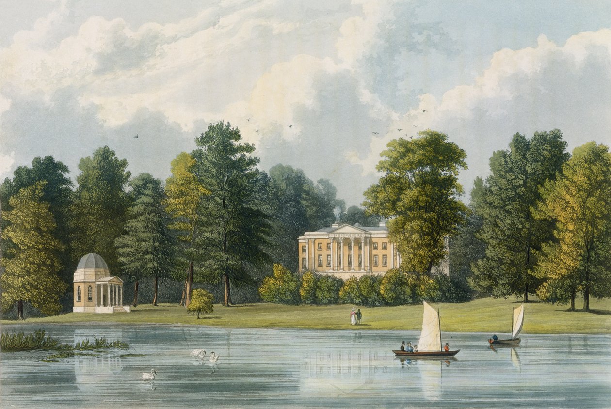 Hampton House, gravé par Richard Gilson Reeve (1803-89), publié en 1828 - William Westall