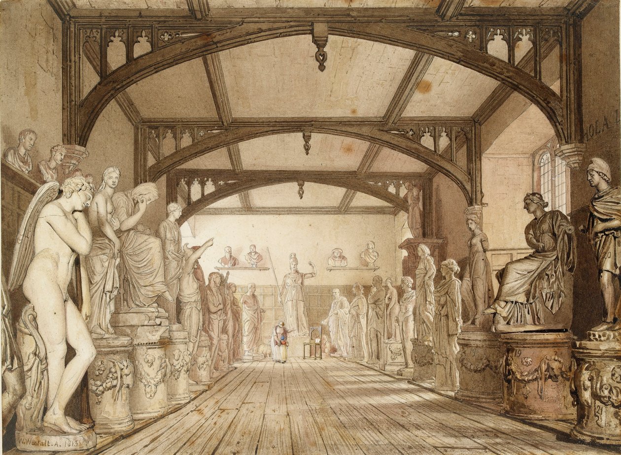 La galerie de sculptures dans les salles d