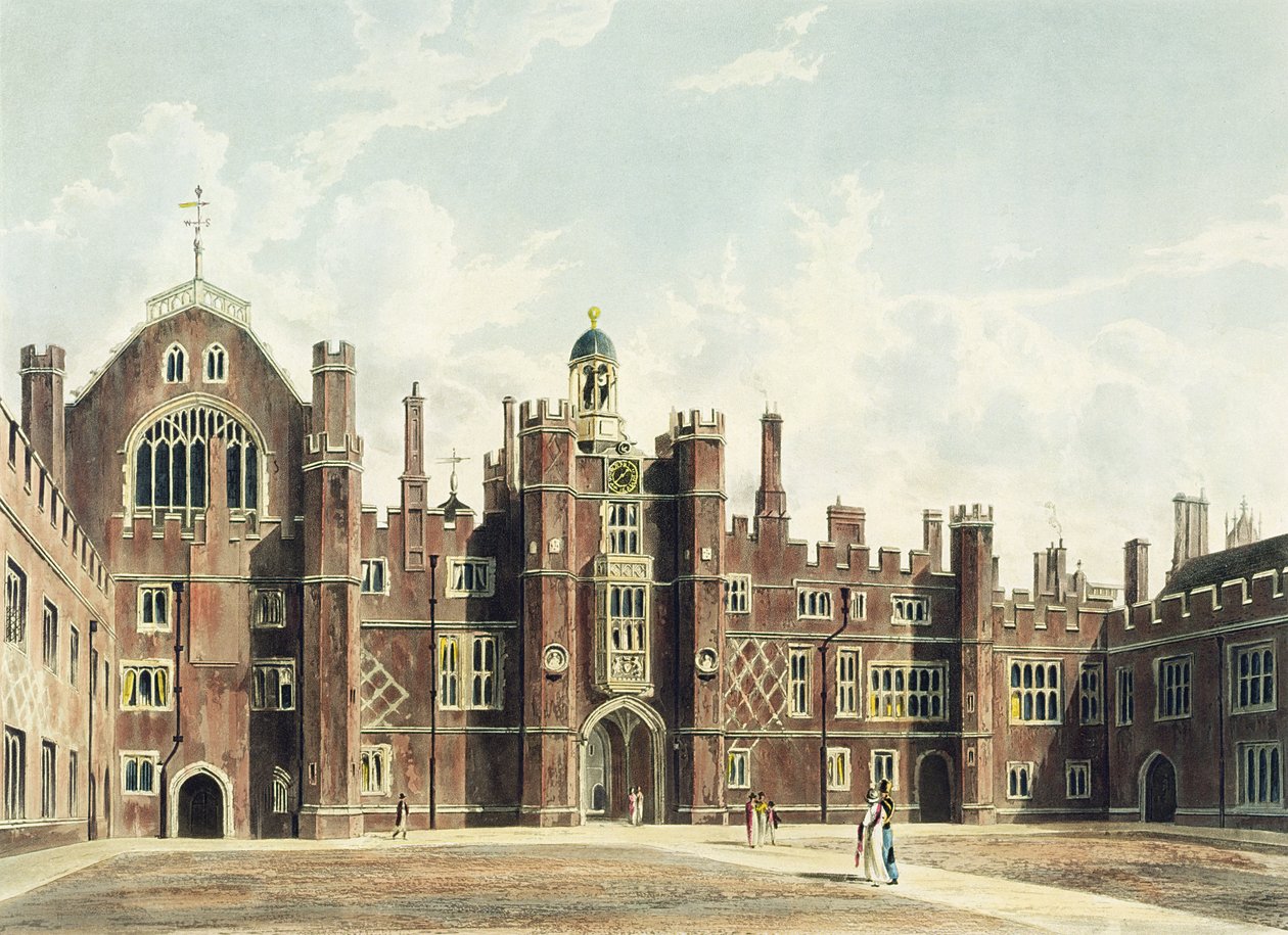 Vue de la cour intérieure du palais de Hampton Court de 