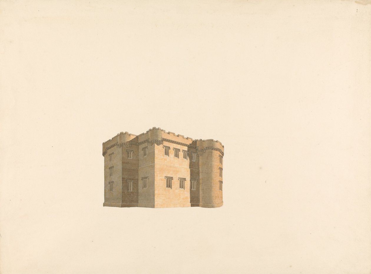 Château de Cluny, Aberdeenshire, Écosse : Perspective - William Wilkins