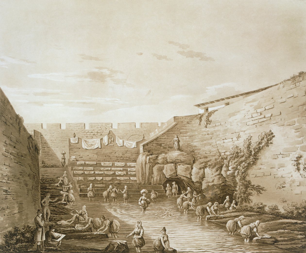 Lavandières à la fontaine d