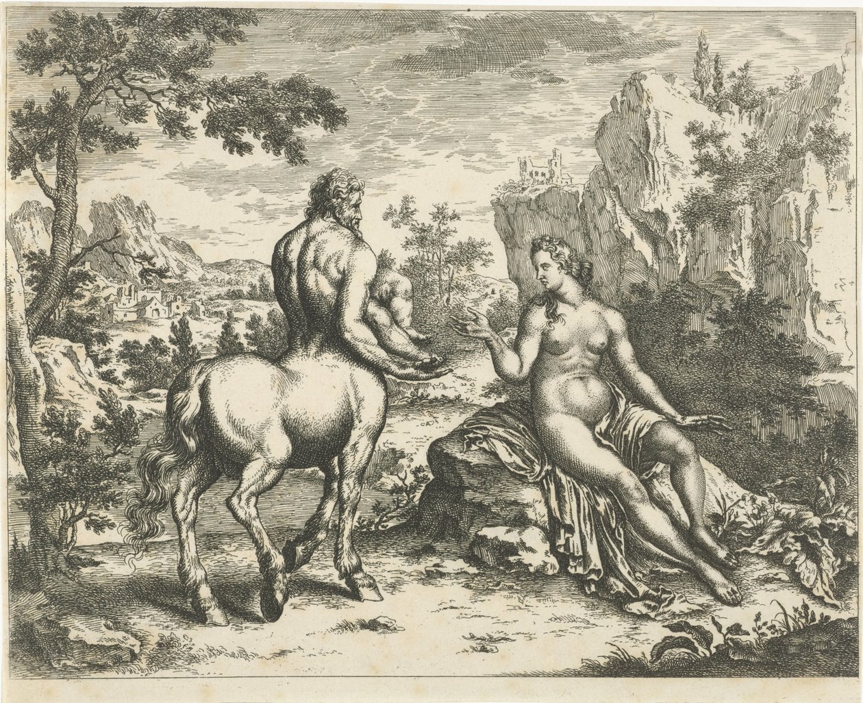 Ocyrhoë prédit le destin de Chiron et Asclépios - William Young Ottley