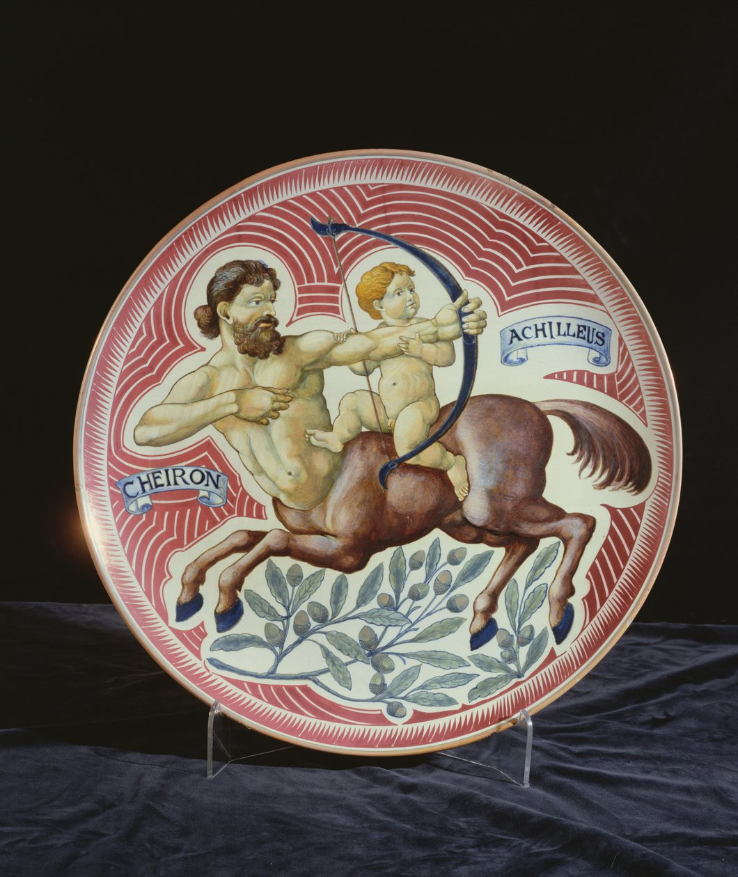 Plat représentant Chiron et Achille (céramique) - William de Morgan