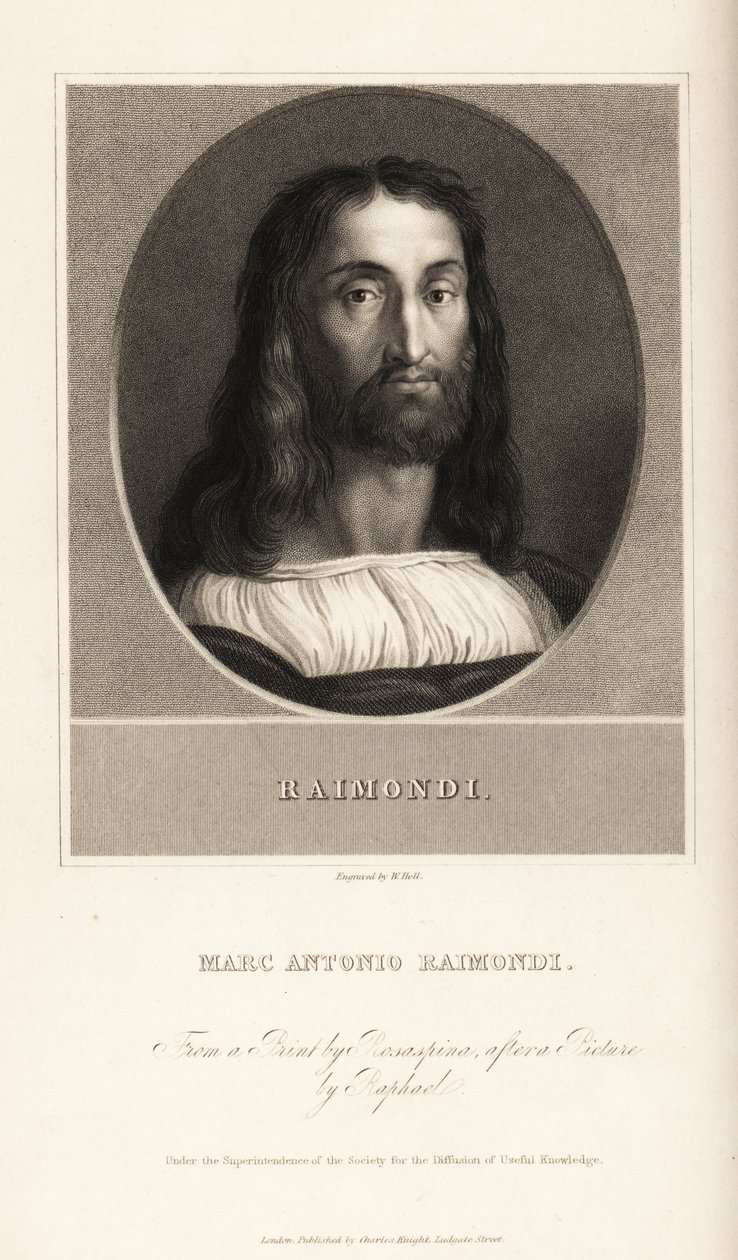 Portrait de Marcantonio Raimondi, graveur italien, vers 1470-1534 - William the Younger Holl