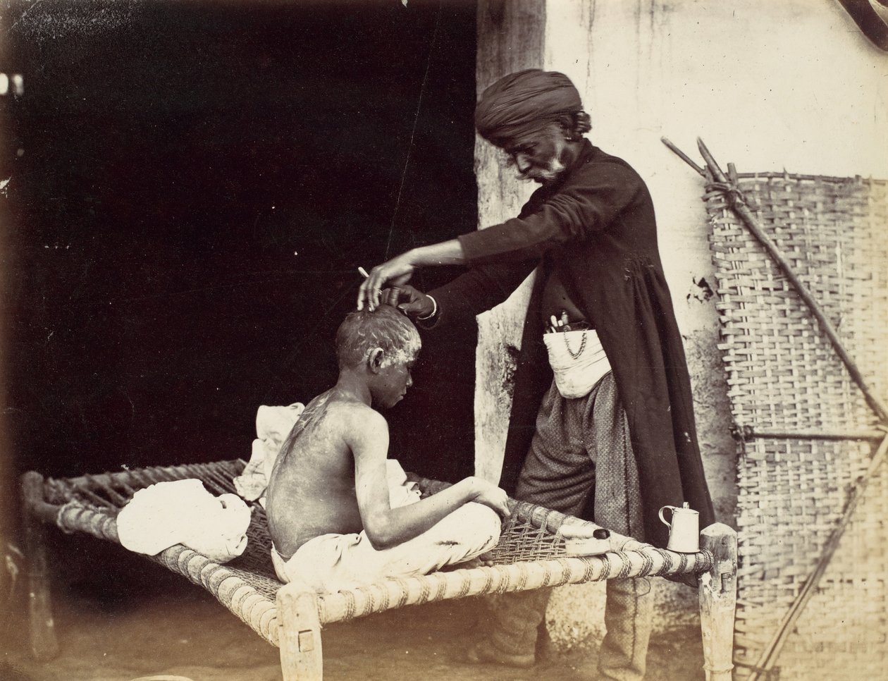 Barbier indien, années 1860 - Willoughby Wallace Hooper