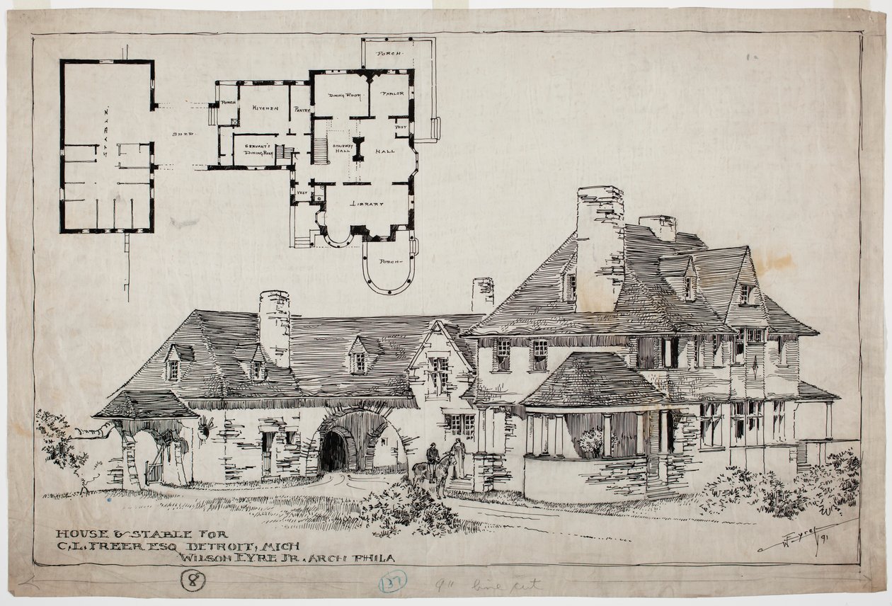 Résidence Freer, maison et écurie, 1891 - Wilson Eyre