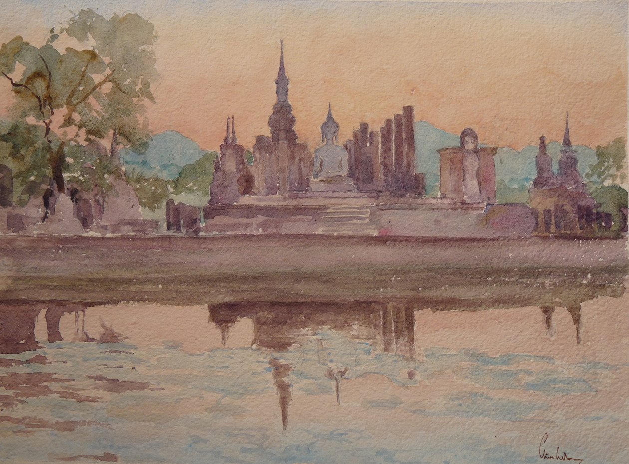 Coucher de soleil, Wat Maharthat, Sukhotai - Wilson Clive