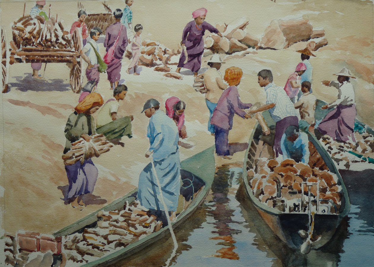 Chargement, marché de Thaung Tho - Wilson Clive