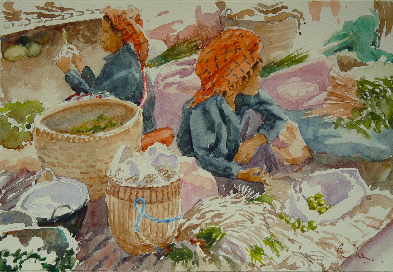 938 Marché de Nampan, en attente de clients - Wilson Clive