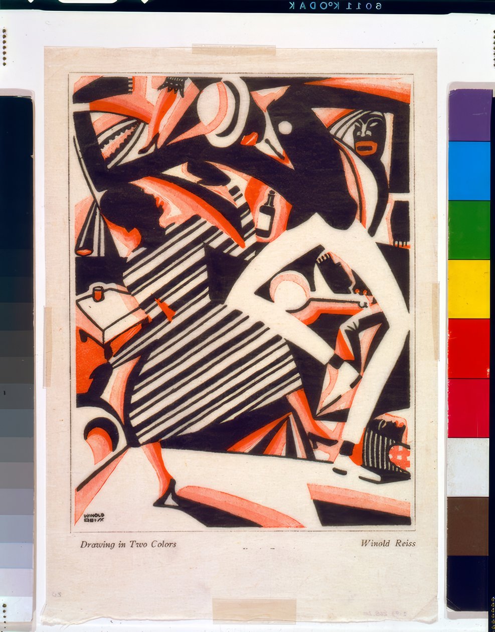 Dessin en deux couleurs" / Interprétation de Harlem Jazz I - Winold Reiss
