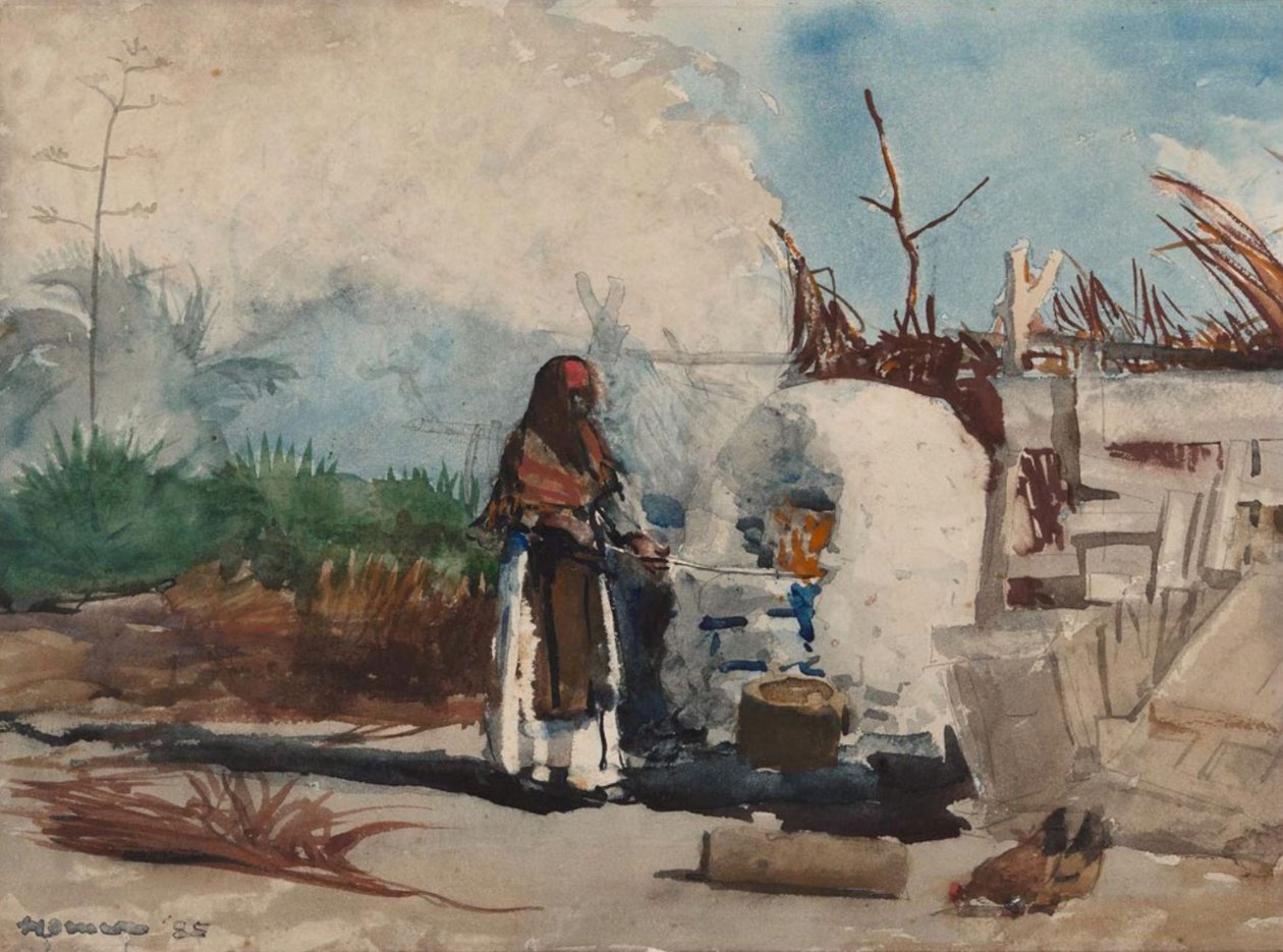 Femme indigène cuisinant, Bahamas - Winslow Homer