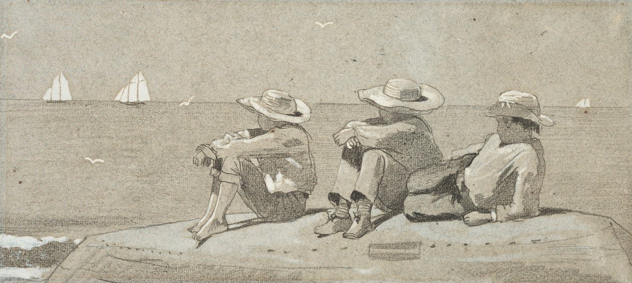 Trois garçons sur une doris échouée - Winslow Homer