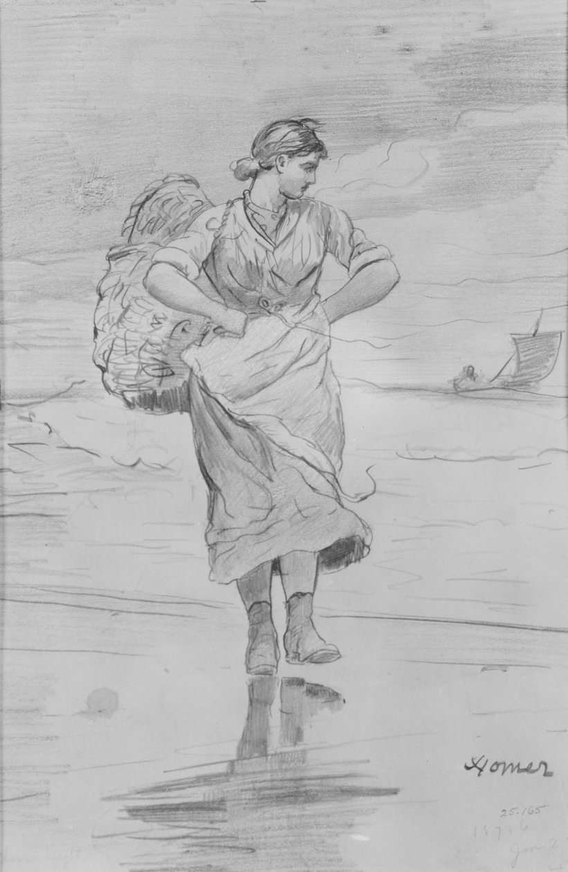 Une pêcheuse sur la plage (Esquisse pour l