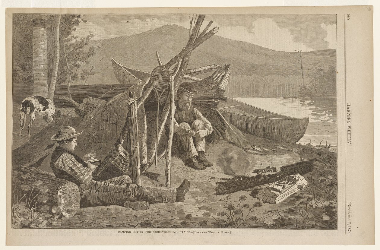 Camping dans les montagnes des Adirondacks - Winslow Homer