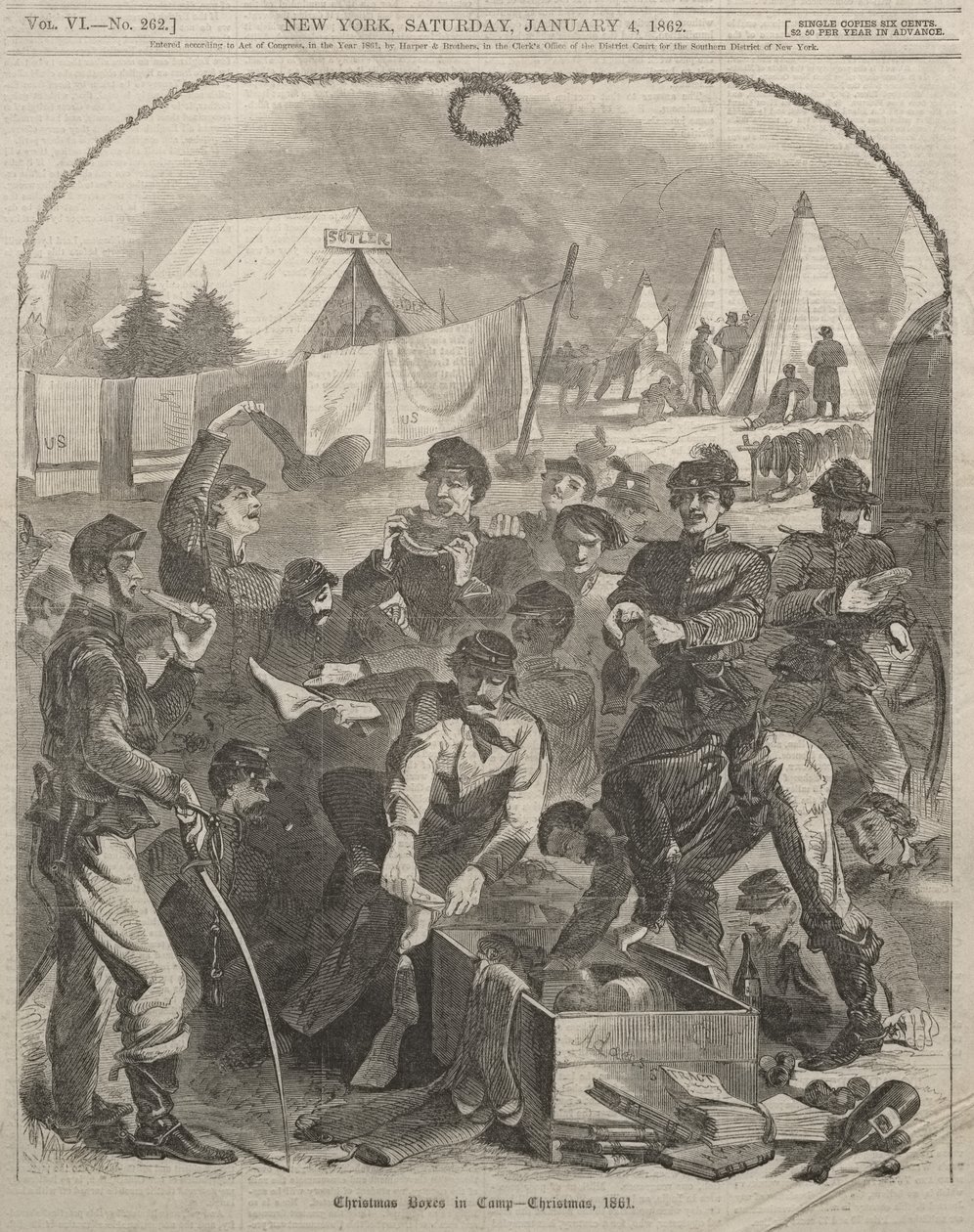 Coffrets de Noël au camp - Noël 1861 - Winslow Homer