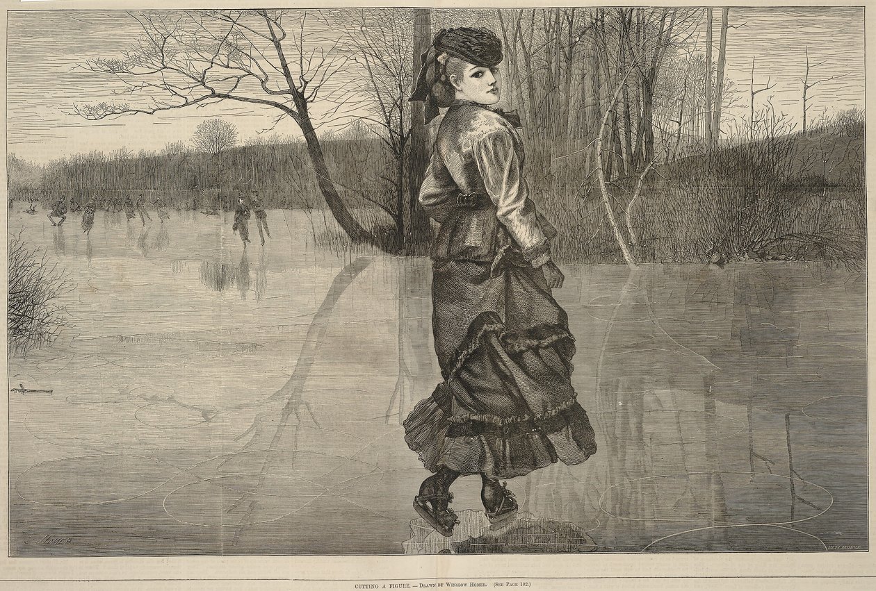 Cutting a Figure, tiré de Every Saturday, 4 février 1871 - Winslow Homer