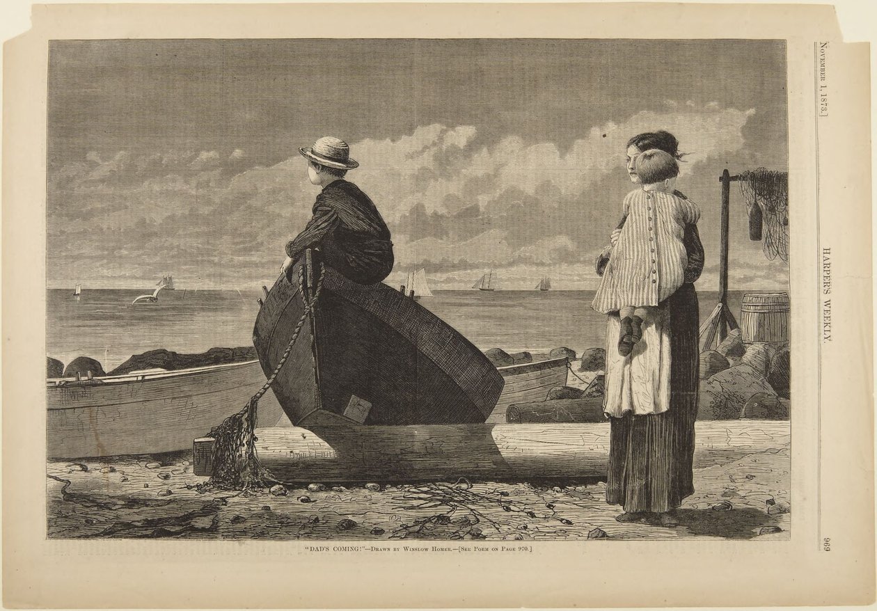 Papa arrive ! - Winslow Homer
