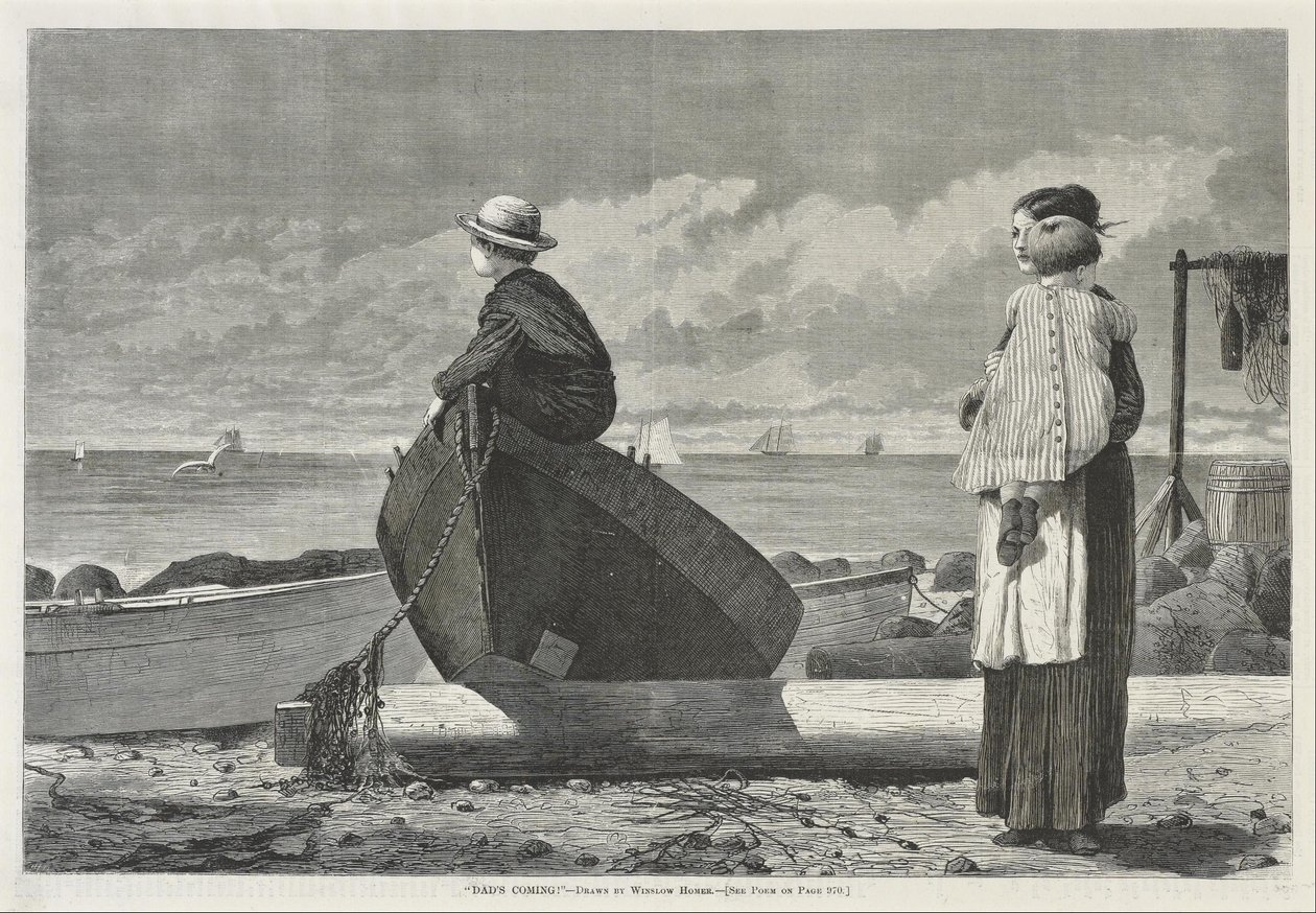 Papa arrive ! - Winslow Homer