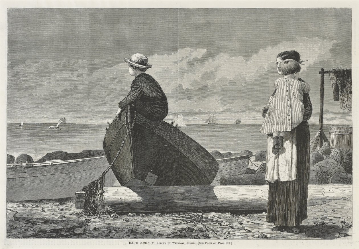 Papa arrive !, 1er novembre 1873 - Winslow Homer