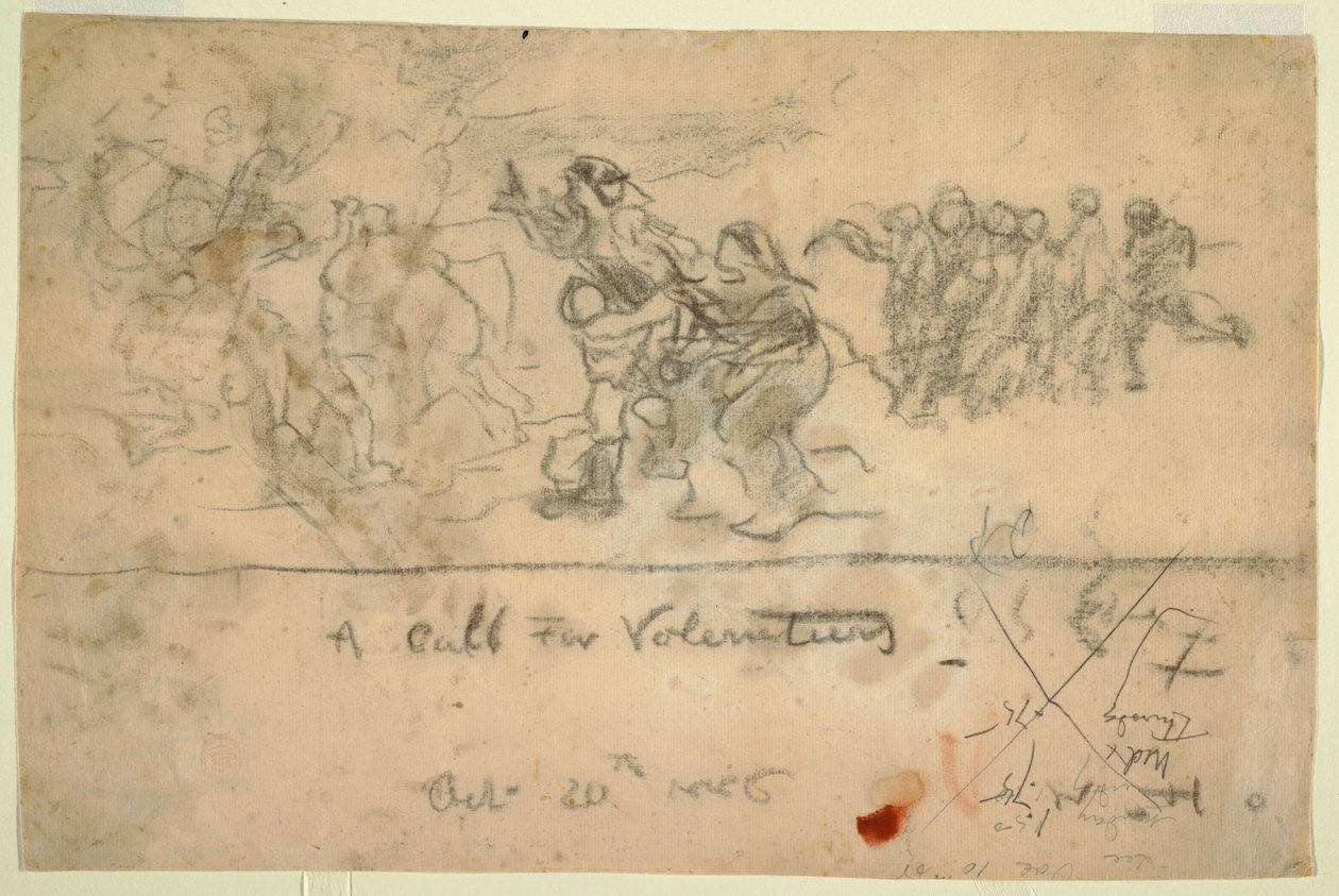 Dessin, appel aux volontaires, 20 octobre 1886 - Winslow Homer