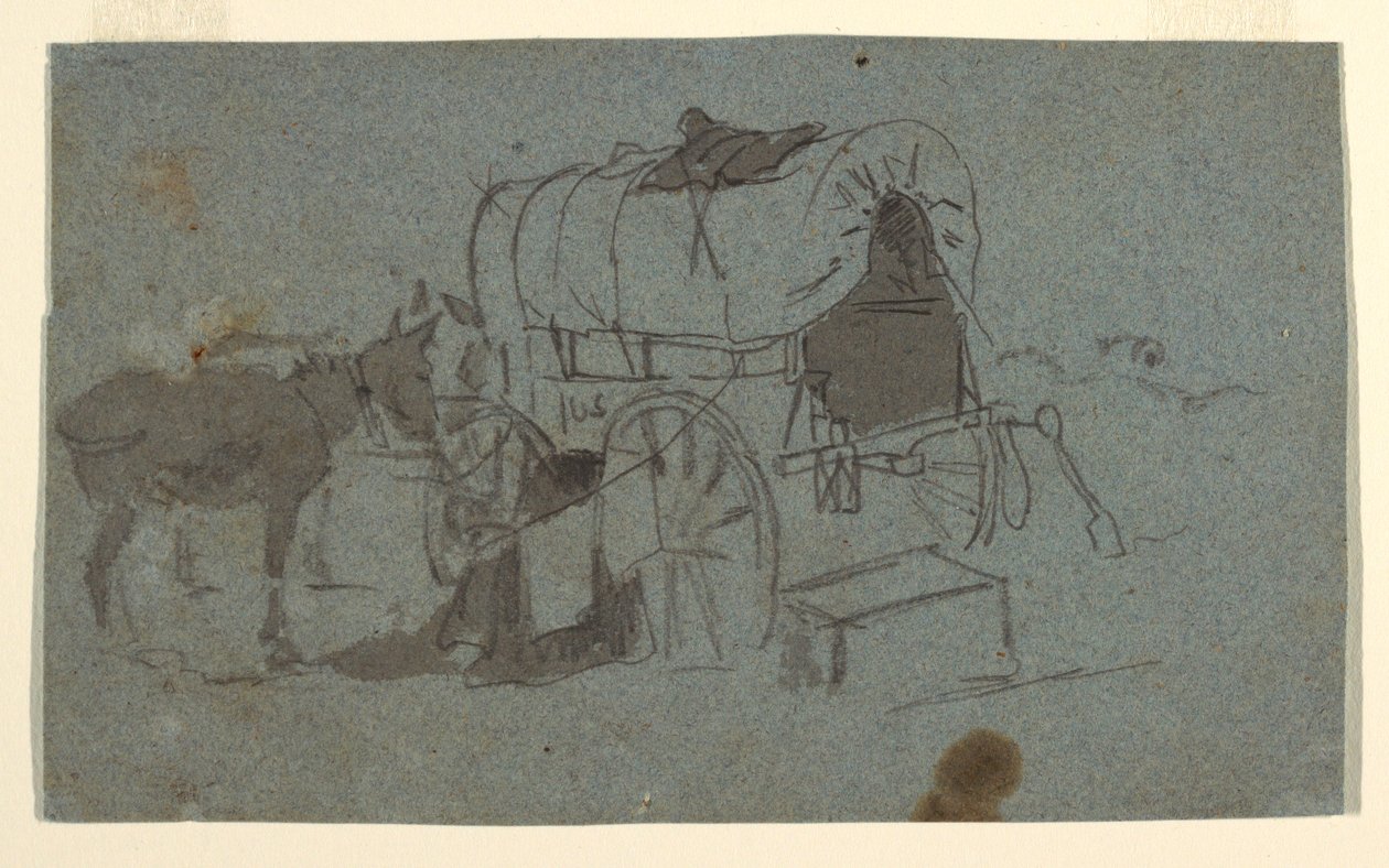 Dessin, Chariot et mulet de l