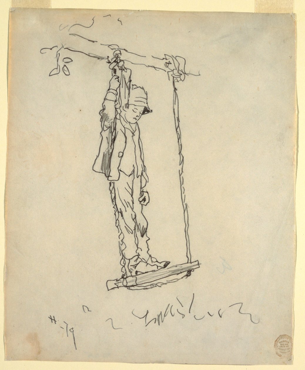 Dessin, garçon sur une balançoire, 1879 - Winslow Homer