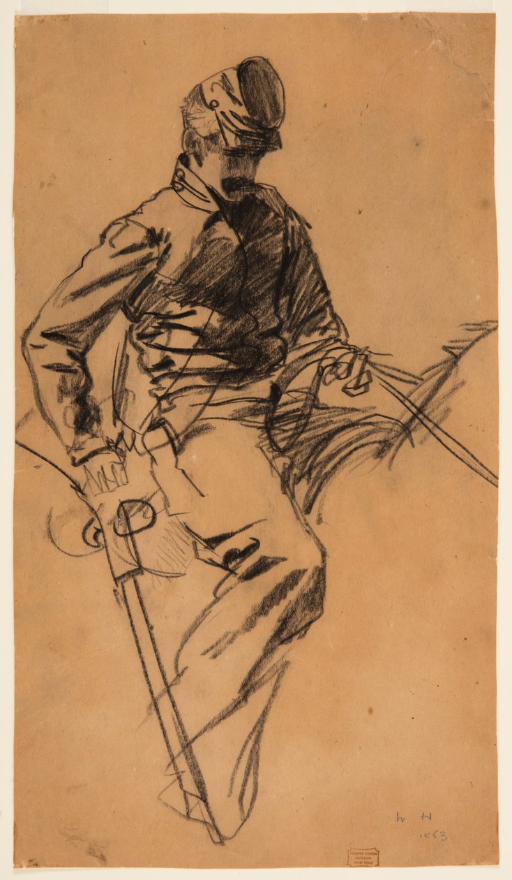 Dessin, soldat de cavalerie à cheval, 1863 - Winslow Homer