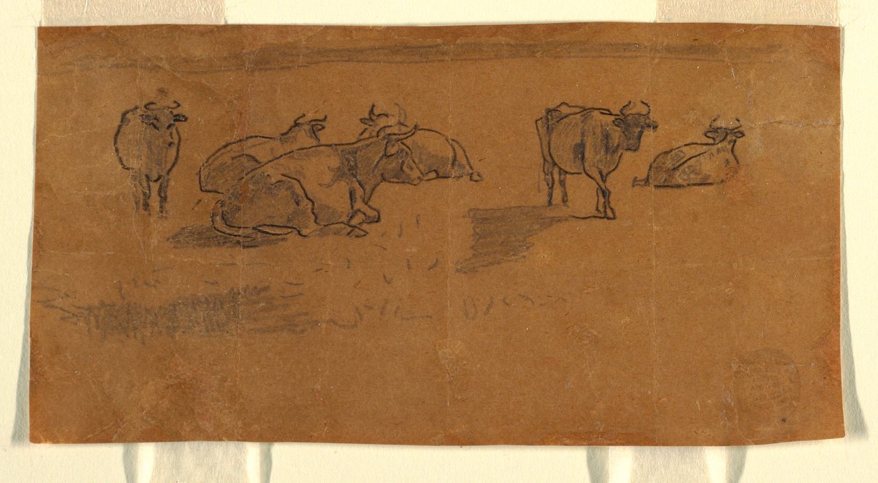 Dessin, vaches dans un pâturage, vers 1872 - Winslow Homer