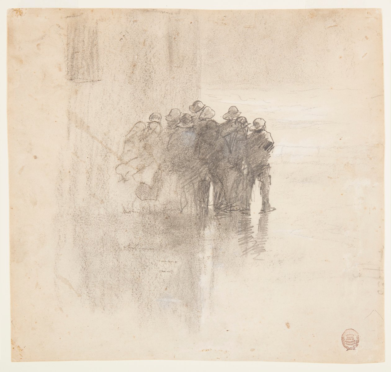Dessin, Pêcheurs en ciré, Cullercoats, Angleterre, 1881 - Winslow Homer