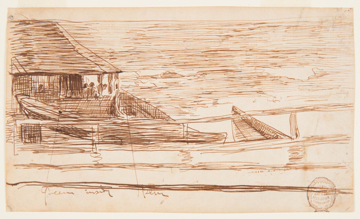 Dessin, maison près d