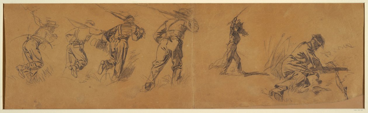 Dessin, études de soldats, 1863-65 - Winslow Homer