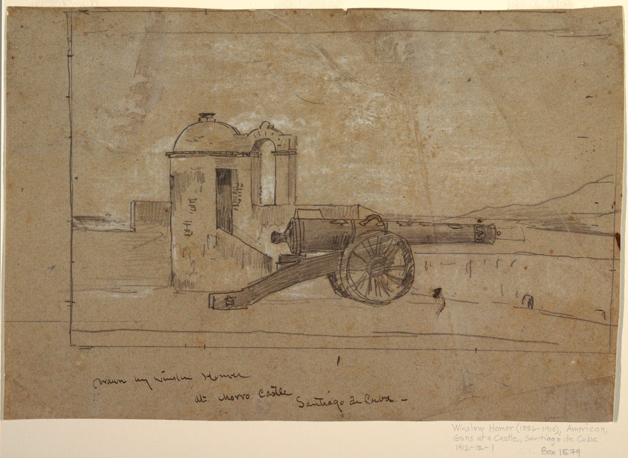 Dessin, étude pour "Projecteur, entrée du port, Santiago de Cuba", 1885 - Winslow Homer
