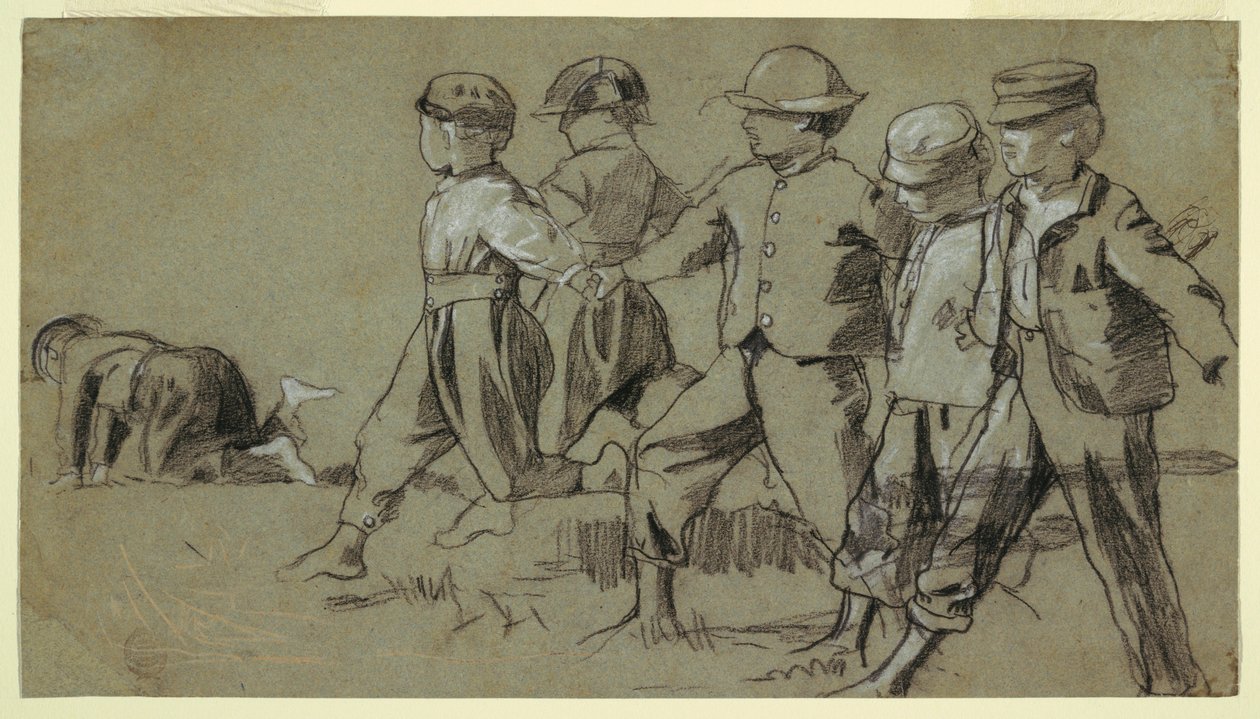 Dessin, étude pour "Snap the Whip", 1872 - Winslow Homer
