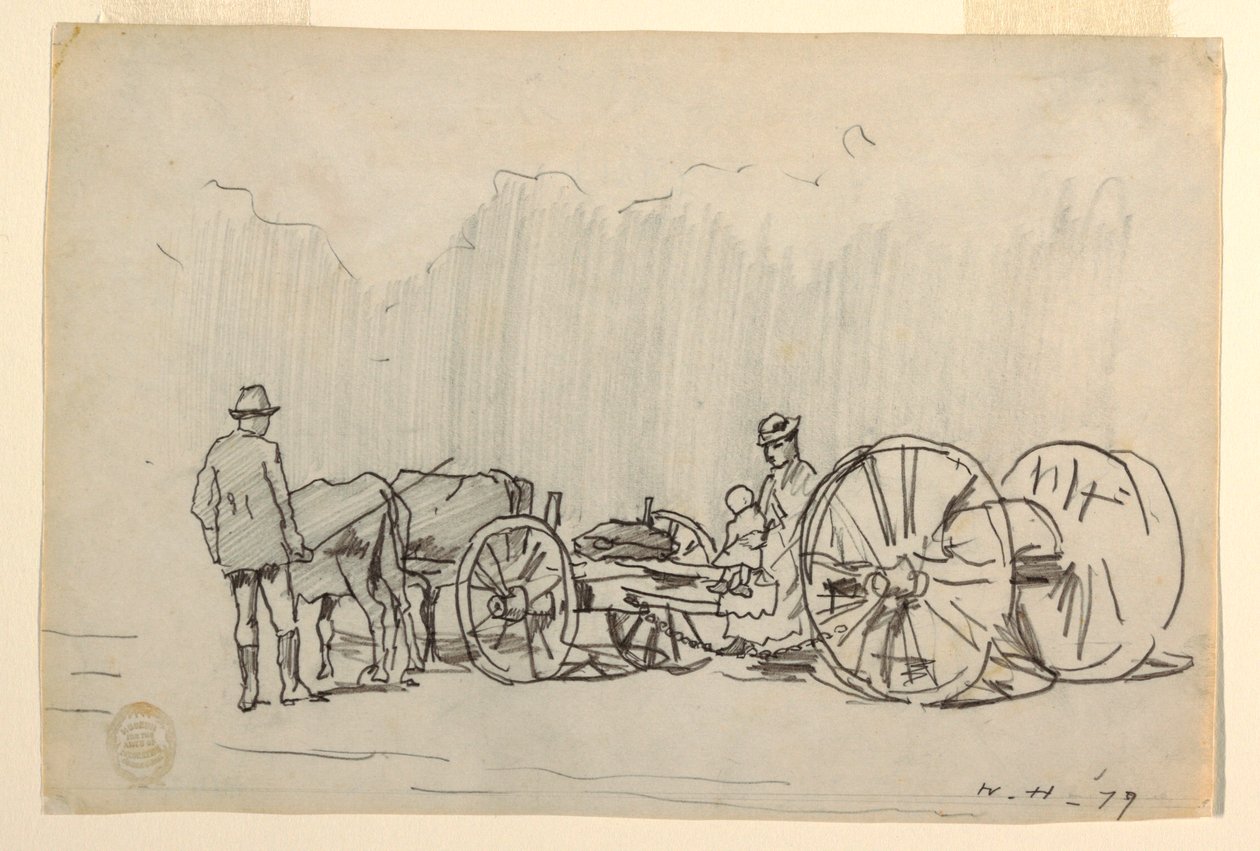 Dessin, joug de bœufs, 1879 - Winslow Homer