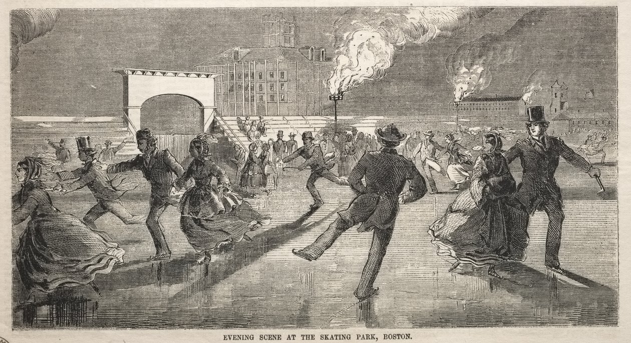 Scène nocturne au Skating Park, à Boston - Winslow Homer