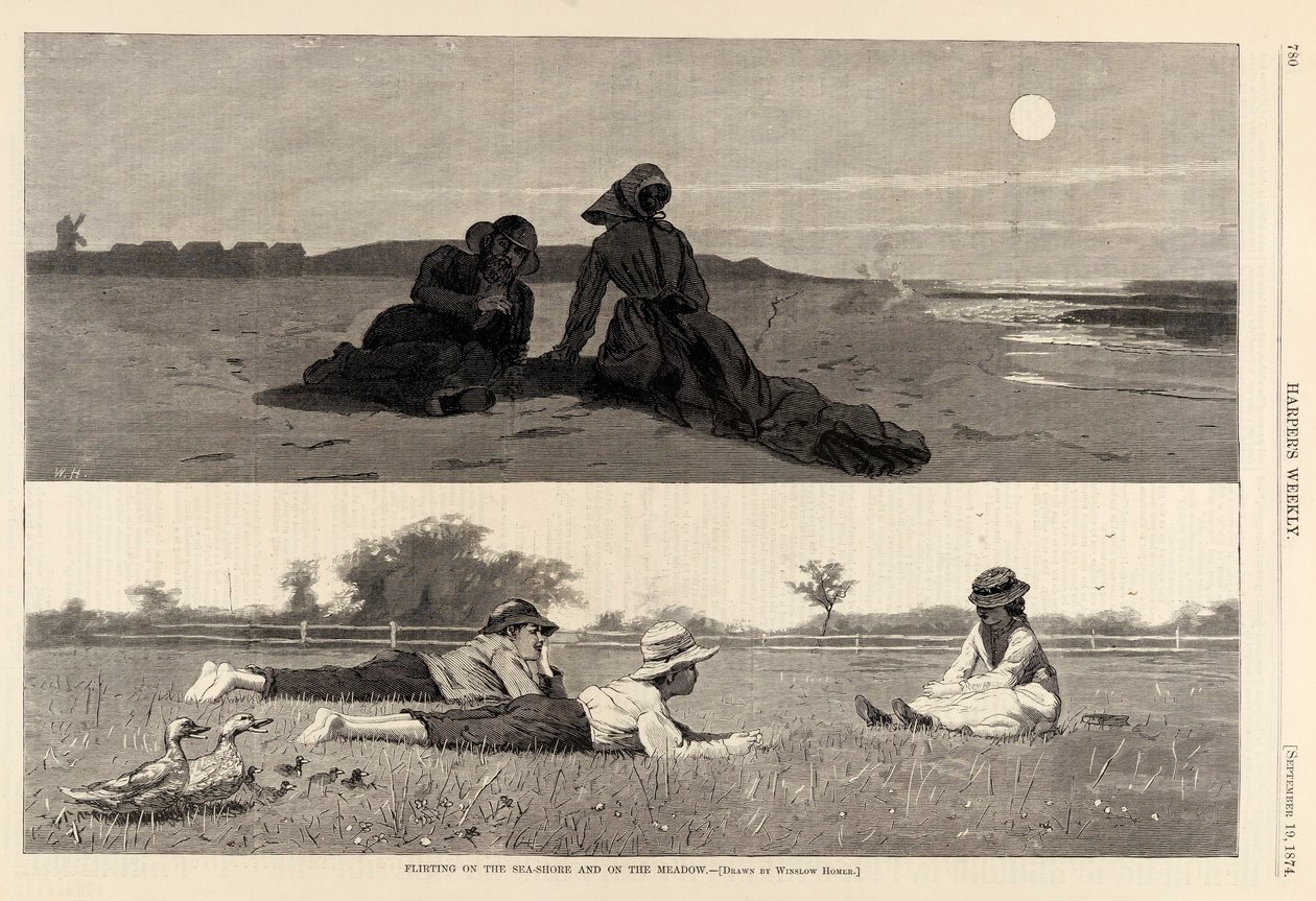 Flirter au bord de la mer et dans la prairie, tiré de Harper