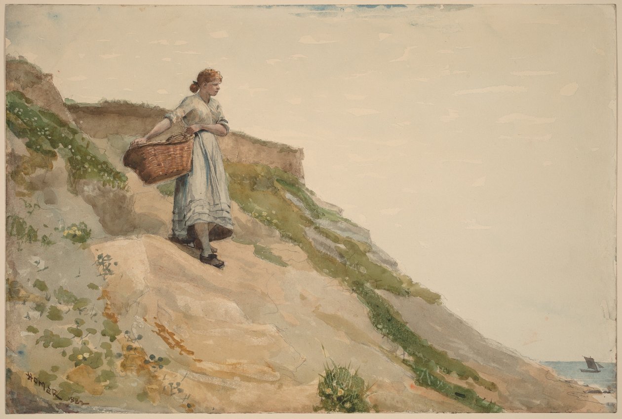Fille portant un panier - Winslow Homer