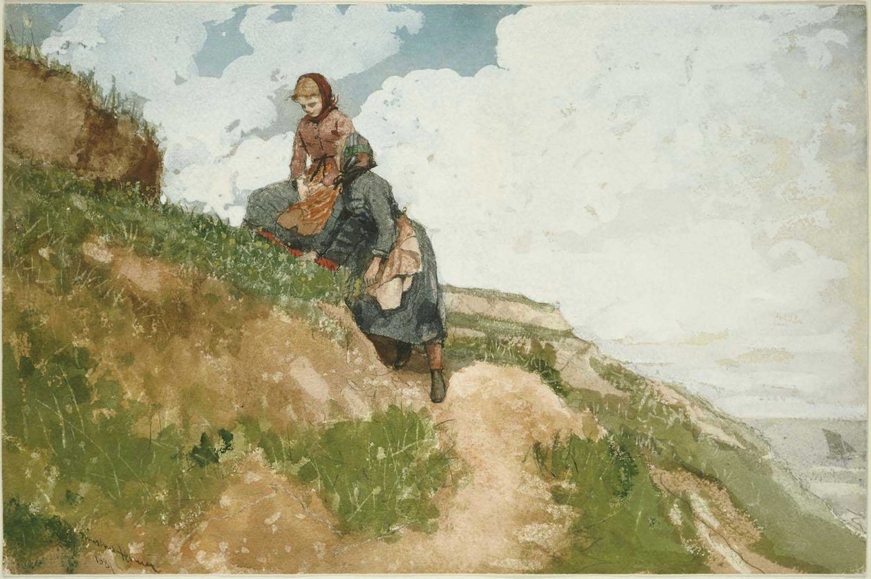 Des filles sur une falaise - Winslow Homer