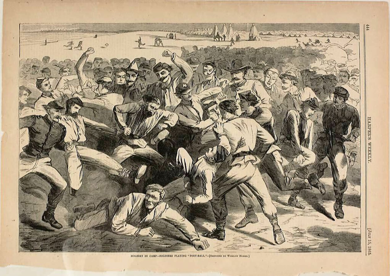 Vacances au camp - Soldats jouant au football - Winslow Homer