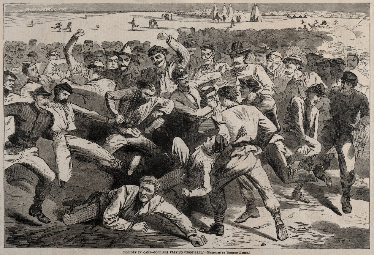 Vacances au camp - Soldats jouant au « foot-ball » - Winslow Homer
