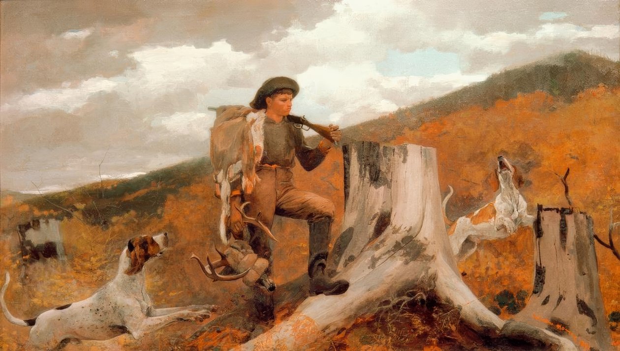 Chasseur et chiens - Winslow Homer