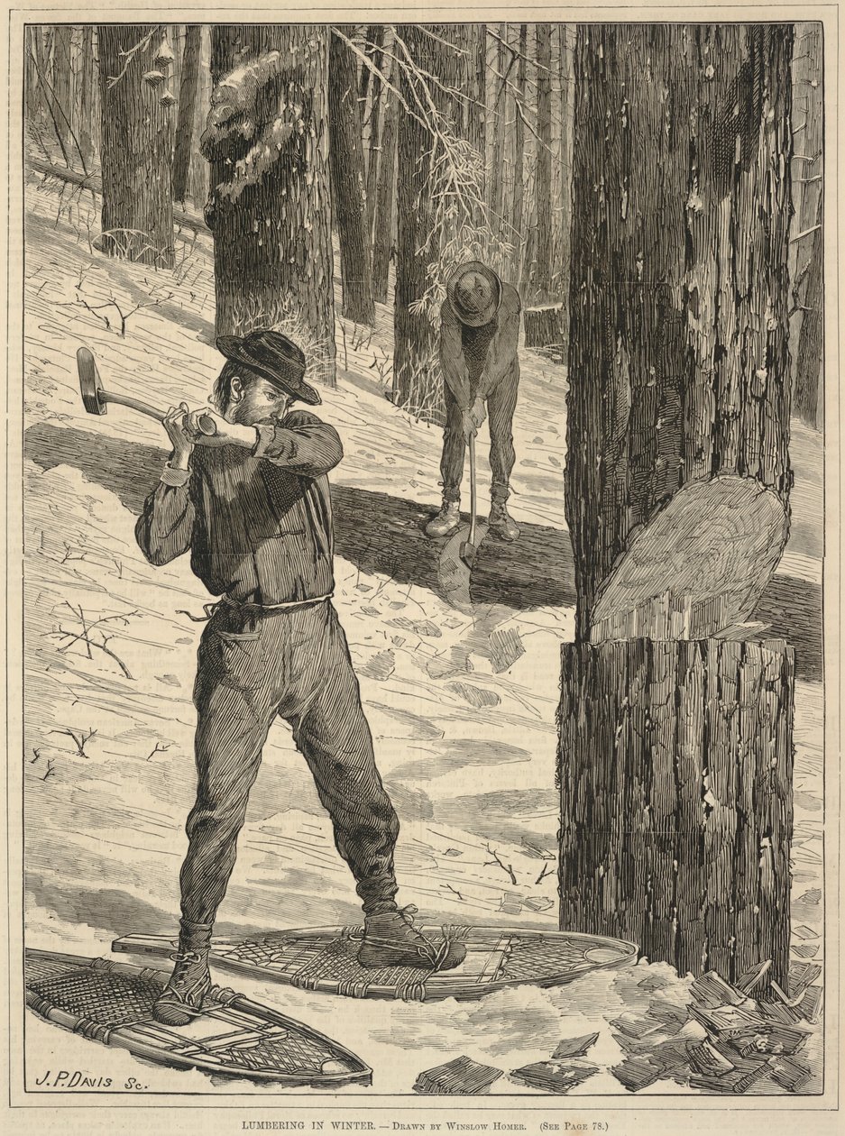 Lumbering in Winter, tiré de Every Saturday : A Journal of Choice Reading, 28 janvier 1871 - Winslow Homer
