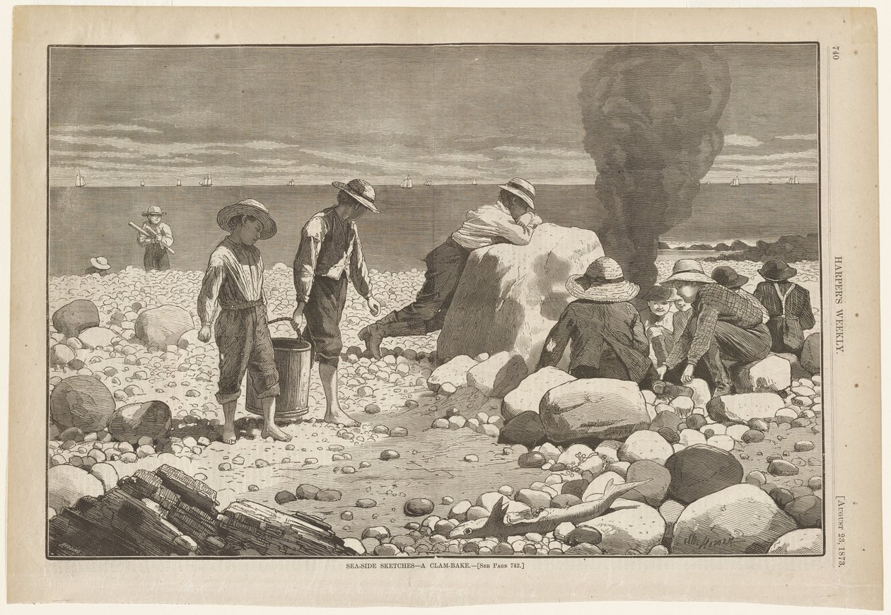 Esquisses en bord de mer - Un « clam bake » - Winslow Homer