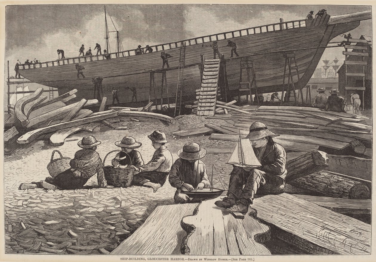 Construction navale, port de Gloucester - Winslow Homer